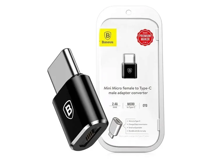 adapter-baseus-micro-usb-do-usb-c-typ-c-przejsciowka-waga-z-opakowaniem-0-3-kg-stan-nowy
