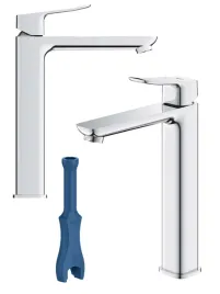 bateria-umywalkowa-stojaca-grohe-srebrny-z-korkiem