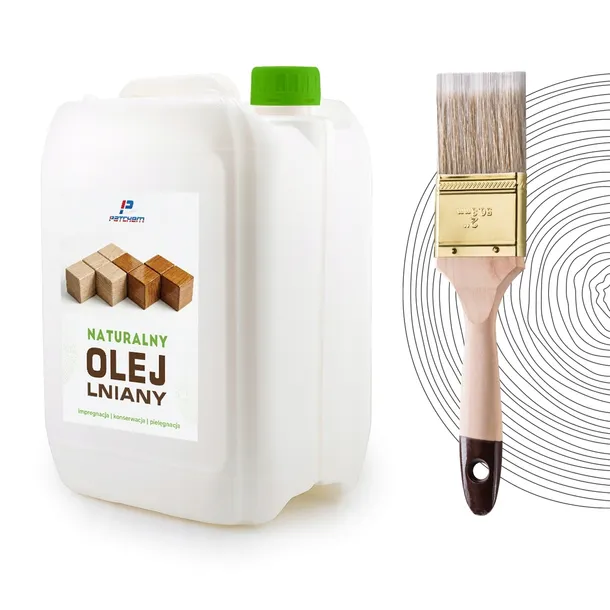 OLEJ LNIANY DO DREWNA NATURALNY DO IMPREGNACJI I PIĘLĘGNACJI 5L GRATIS