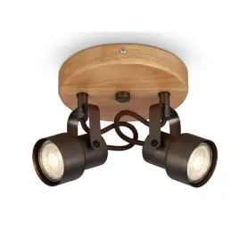 lampa-sufitowa-spot-oprawa-led-2x5w-drewno-metal-regulowana-pokoj-korytarz