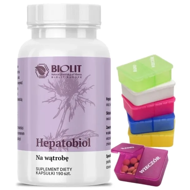 Biolit HEPATOBIOL Ostropest NA WĄTROBĘ TRAWIENIE TRZUSTKA 190 kaps. +GRATIS