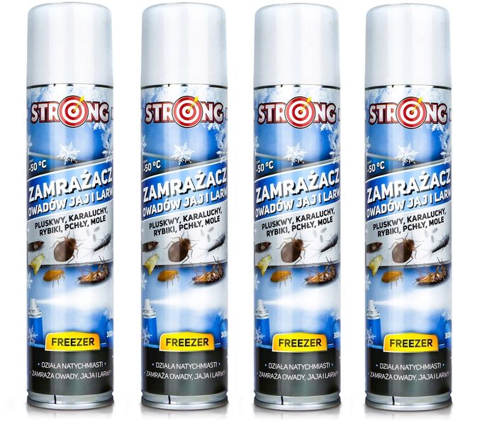 4X ZAMRAŻACZ NA JAJA LARWY PLUSKIEW ŚRODEK NA PLUSKWY FREEZER STRONG 300ML