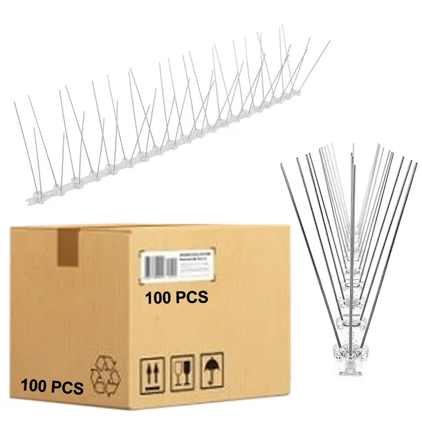 100 x Metalowe Nierdzewne Kolce Na Ptaki Gołębie Wróble Parapet Gzyms 50cm