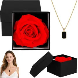 wieczna-roza-w-pudelku-zloty-naszyjnik-damski-prezent-dzien-kobiet-zestaw
