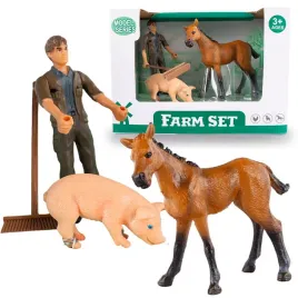 figurki-zwierzat-wiejskich-konik-swinka-rolnik-zagroda-zestaw-3-el