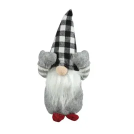 skrzat-swiateczny-krasnal-w-kraciastej-czapce-szary-21cm-1-sztuka-bn0261sza