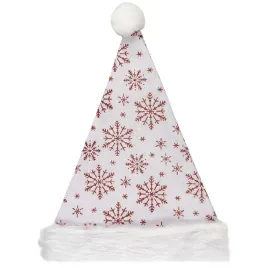 swiateczna-czapka-mikolaja-biala-w-sniezynki-1-sztuka-sm2587-sniezynki