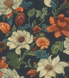 tapeta-ciemna-w-kwiaty-retro-anemony-czarne-tlo-winylowa-na-flizelinie