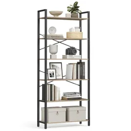 regal-na-ksiazki-6-polek-30x80x186-brazowo-czarny-vasagle