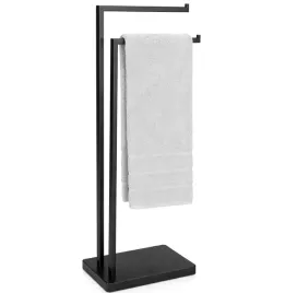 Zdjęcie produktu Wieszak stojący na ręczniki czarny mat Yoka Home 2 ramiona łazienkowy