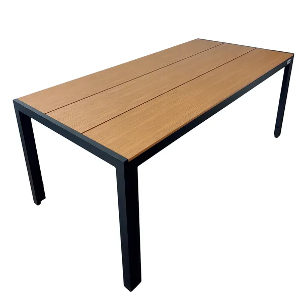 ALUMINIOWY STÓŁ OGRODOWY TARAS Z BLATEM POLYWOOD ALLEN PRO 190x90 NATURALNY