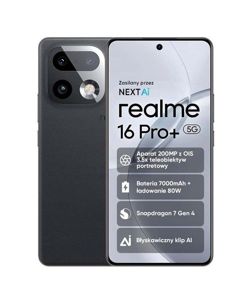 Smartfon realme 16 Pro+ 5G 12 GB / 512 GB AMOLED OIS Szary Master Grey