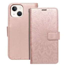 kabura-mezzo-book-do-iphone-13-mini-mandala-zloty-roz
