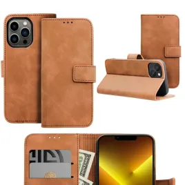 etui-z-klapka-otwierane-solidne-skora-xiaomi-redmi-12-brazowy-24huciebie-pl