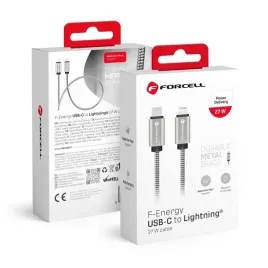 forcell-kabel-typ-c-do-iphone-lightning-8-pin-qc3-0-pd-27w-metal-c238-1m-sr