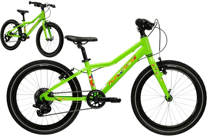 Rower dziecięcy 20" KROSS LEVEL MINI 3.0 zielony - pomarańczowy R24