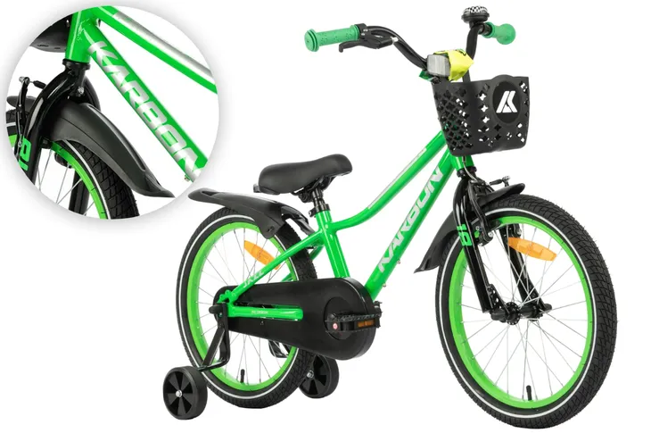 Rower dziecięcy 18" KARBON JAZZ zielony - neonowy R25