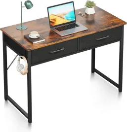 biurko-komputerowe-stolik-do-komputera-male-2-szuflady-stol-biurowy-brazowy