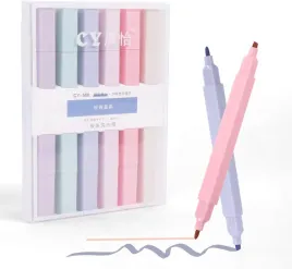 zakreslacze-pastelowe-markery-zestaw-6-sztuk-gladkie-szkolne-biurowe