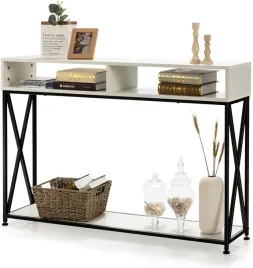 stolik-konsolowy-pomocniczy-2-poziomowy-regal-do-salonu-sypialni-bialy