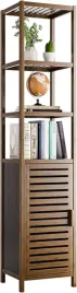 szafka-lazienkowa-regal-polka-bambusowa-waski-organizer-z-drzwiami-170x33cm