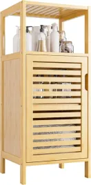 szafka-lazienkowa-regal-polka-bambusowa-organizer-z-drzwiami-86x36cm