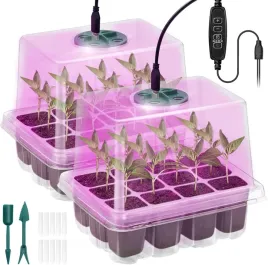 Zdjęcie produktu TACE STARTOWE DO UPRAWY ROŚLIN NASION KWIATÓW MINI SZKLARNIE LAMPY LED 2SZT