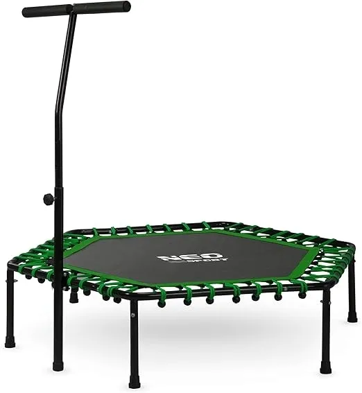 SKŁADANA TRAMPOLINA Z DRĄŻKIEM BEZPIECZEŃSTWA OBCIĄŻENIE DO 100KG FITNESS