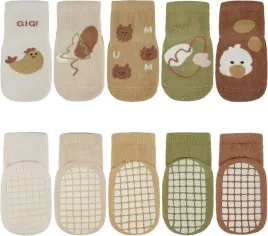skarpetki-antyposlizgowe-niemowlece-wzory-zwierzeta-5-par