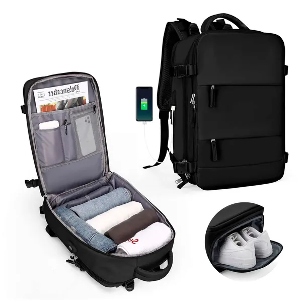 PLECAK PODRÓŻNY DO SAMOLOTU RYANAIR 40x30x20 BAGAŻ PODRĘCZNY KABINOWY USB