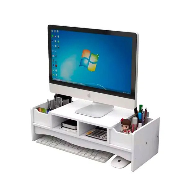 PODSTAWKA PÓŁKA POD MONITOR BIAŁA ORGANIZER NA BIURKO