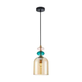 italux-busco-lampa-wiszaca-1xe27-czarna-bursztyn