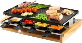 domo-do9246g-grill-raclette-bambusowy-patelnie
