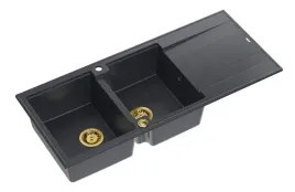 zlewozmywak-dwukomorowy-granitowy-czarny-syfon
