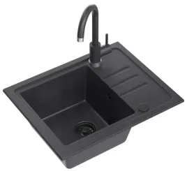 zlewozmywak-granitowy-czarny-bateria-czarna-syfon-czarny-zaslepka