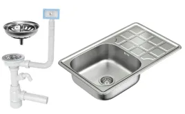 zlewozmywak-len-dekor-stalowy-jednokomorowy-syfon