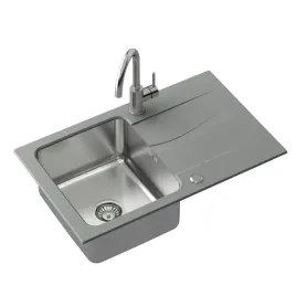 zlewozmywak-granit-stal-szary-syfon-bateria