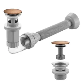 syfon-umywalkowy-rea-flow-korek-klik-klak-miedz-szczotkowana-elastyczny