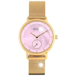 elegancki-polski-zegarek-damski-balticus-gold-pink-pearl-zestaw-mesh-pasek