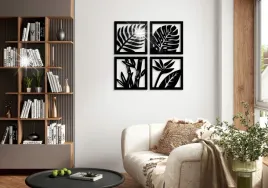 obraz-azurowy-dekoracja-scienna-panele-liscie-3d