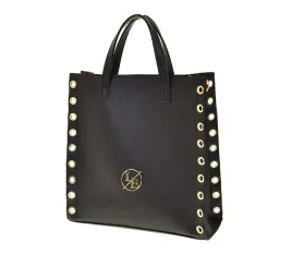 laura-biaggi-torebka-shopper-czarna-matowa-groszek-nity-js123