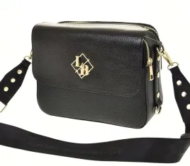 laura-biaggi-torebka-listonoszka-kuferek-czarny-groszek-mat-blysk-js170