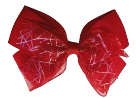 spinka-wsuwka-duza-kokarda-podwojna-pajeczyna-holo-czerwona-12cm