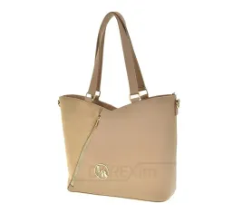 laura-biaggi-torebka-shopper-zamek-ciemny-bezowy-groszek-zamsz-s18123