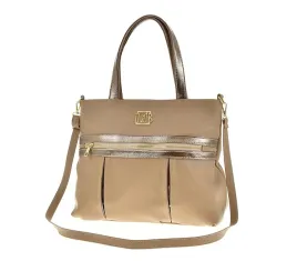 laura-biaggi-torebka-shopper-bezowy-groszek-mat-zloty-zaszewki-g1370