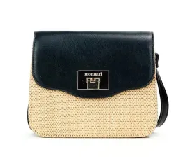monnari-bezowa-torebka-kuferek-len-czarna-klapka-bag2940