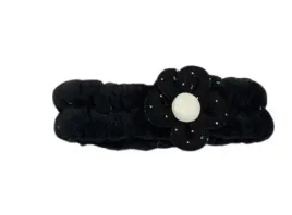 opaska-kosmetyczna-do-makijazu-plusz-kwiatek-srebrne-dzety-czarny