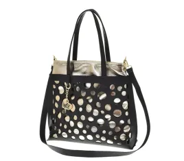 laura-biaggi-torebka-shopper-azur-kola-czarny-groszek-mat-zloty-blysk-f215