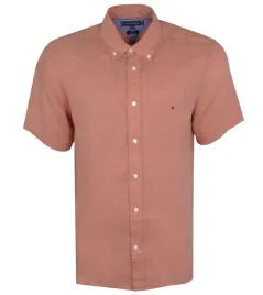 tommy-hilfiger-koszula-meska-krotki-rekaw-lniana-ceglasta-xxl
