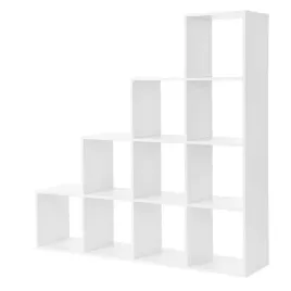 regal-bialy-vasagle-schodkowy-10-polek-organizer-ksiazki